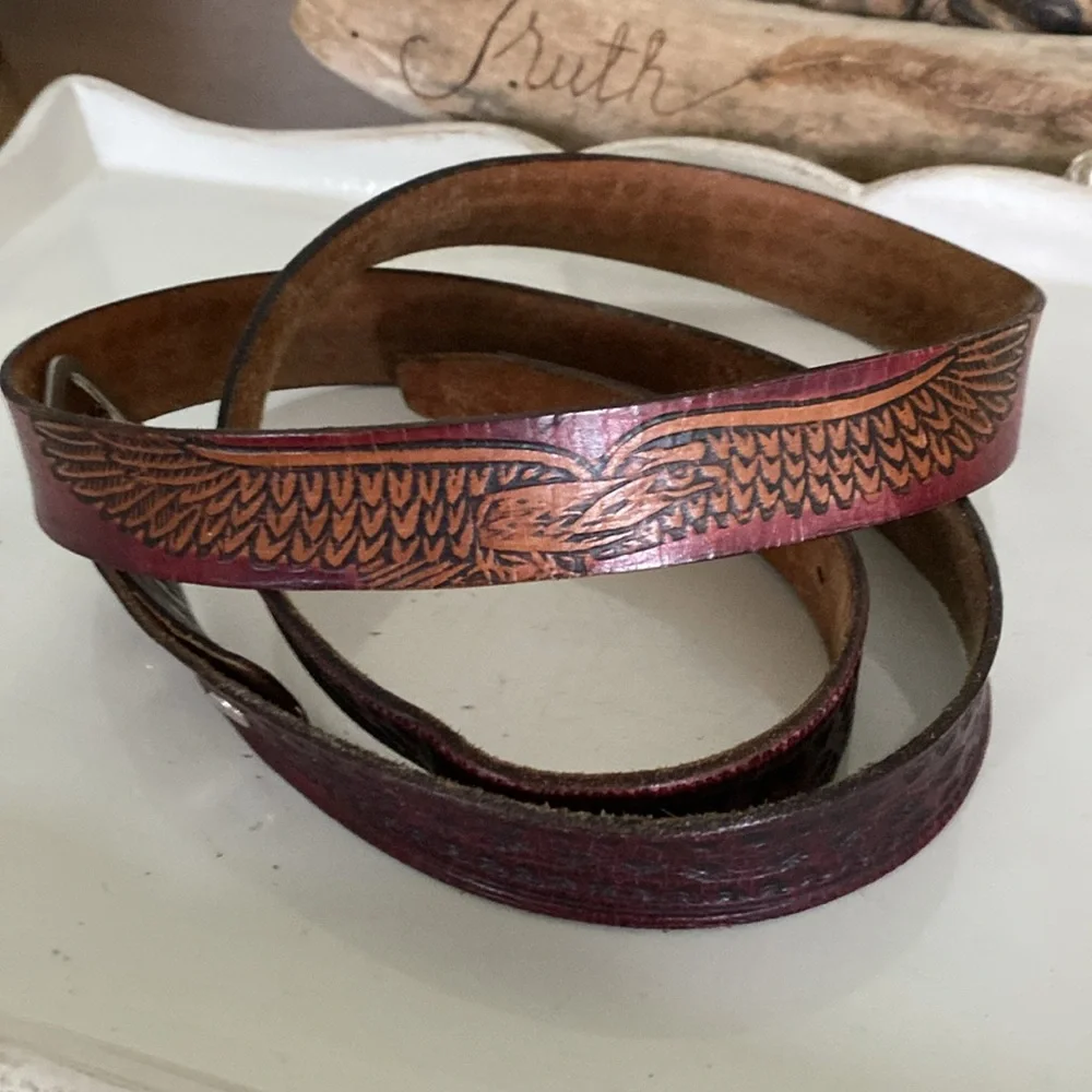 Vintage Men’s Brown Leather Belt - Size 50
